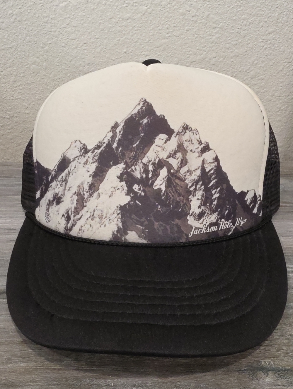 Jackson Hole Wyoming Mountain Print Trucker Hat